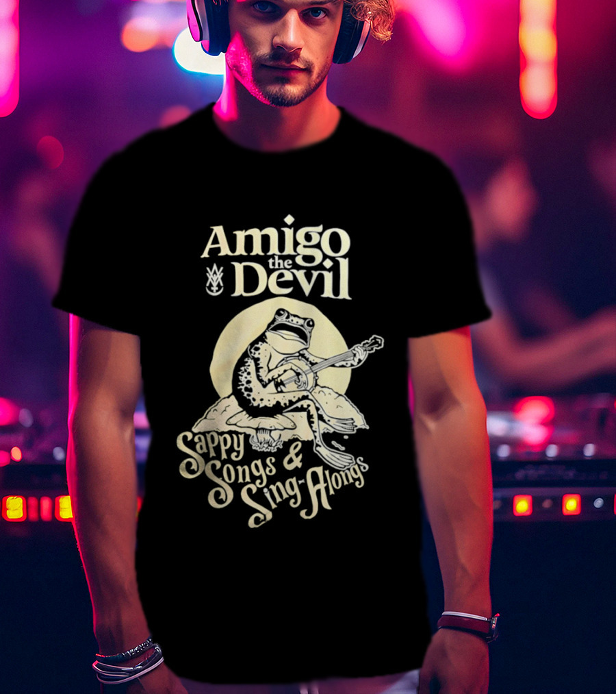 Amigo The Devil Sappy Songs And Sing Alongs Frog Playing Banjo T-Shirt