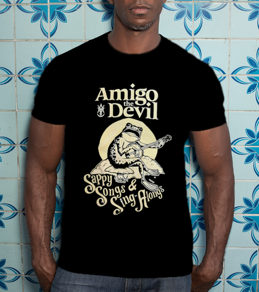Amigo The Devil Sappy Songs And Sing Alongs Frog Playing Banjo T-Shirt