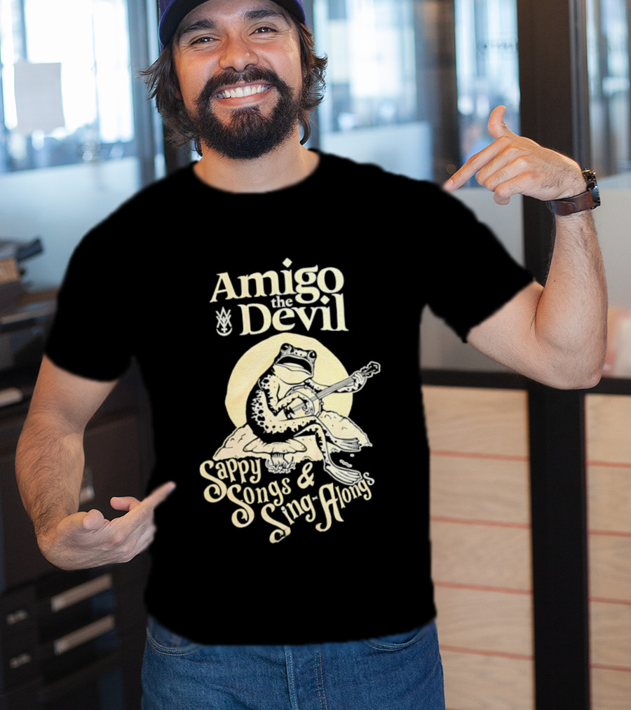 Amigo The Devil Sappy Songs And Sing Alongs Frog Playing Banjo T-Shirt