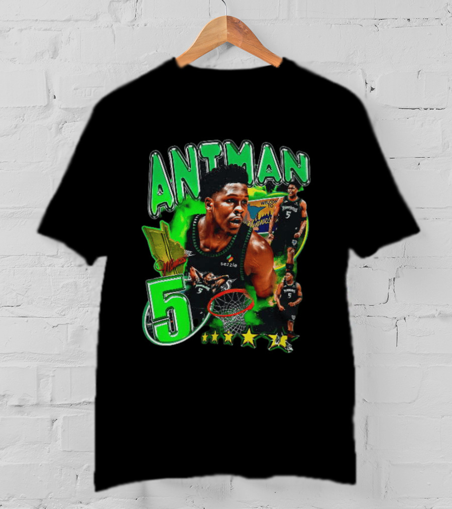 ANITMAN 5 Anthony Edwards Minnesota Timberwolves Welcome To Minnesota T-Shirt