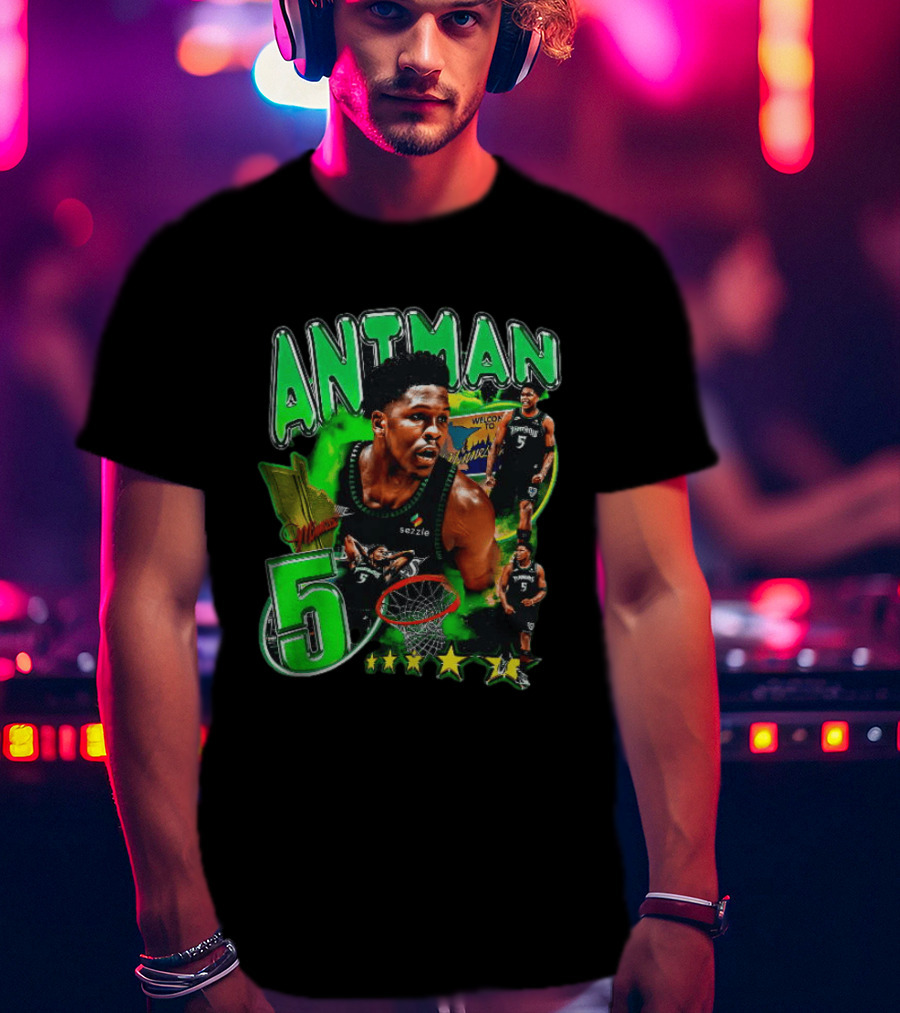 ANITMAN 5 Anthony Edwards Minnesota Timberwolves Welcome To Minnesota T-Shirt