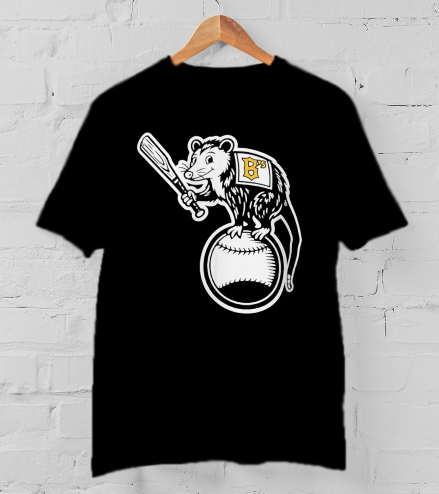 B's Baseball Opossum Batting On Ball T-Shirt