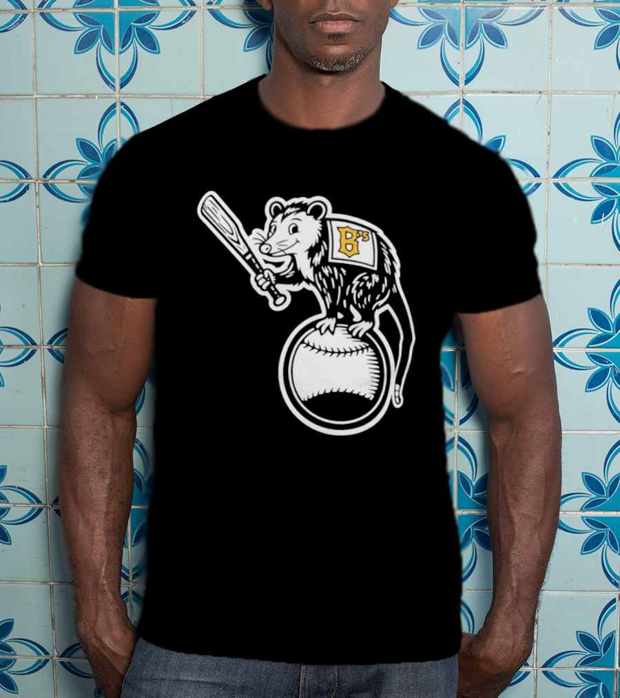 B's Baseball Opossum Batting On Ball T-Shirt
