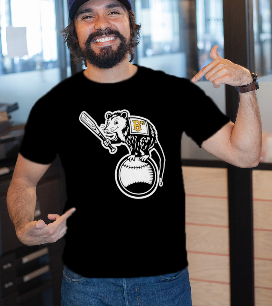 B's Baseball Opossum Batting On Ball T-Shirt