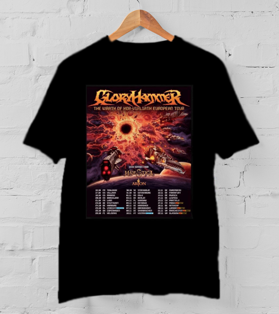 Gloryhammer The Wrath Of Kor Virliath European Tour Dates With Support From Majestica Arion T-Shirt