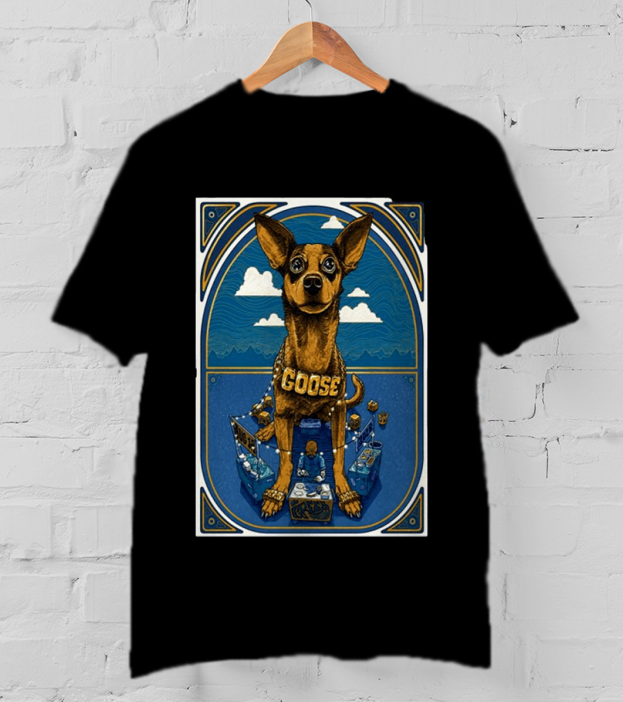Goose Los Angeles Greek Theatre August 14 2026 Event With Dog And Clouds T-Shirt
