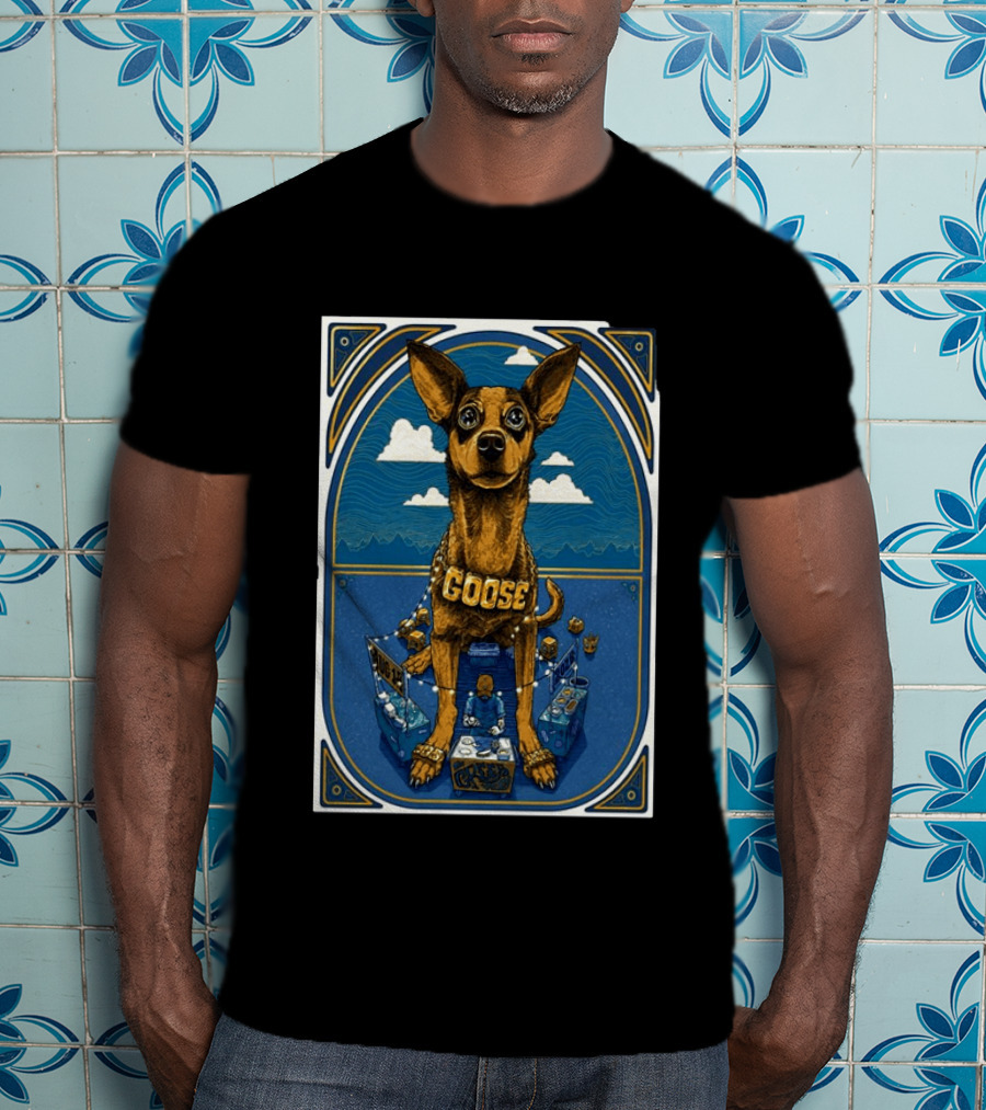 Goose Los Angeles Greek Theatre August 14 2026 Event With Dog And Clouds T-Shirt