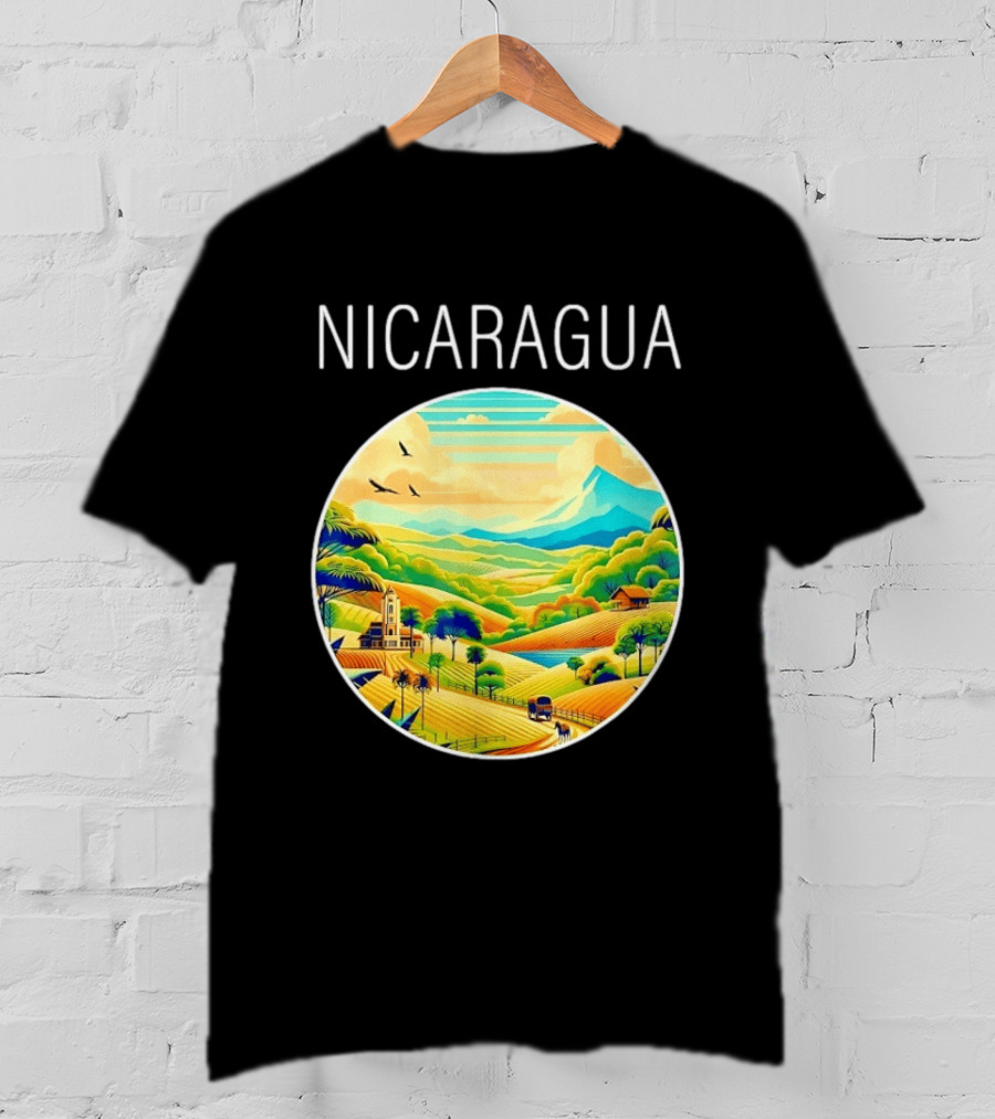 Nicaragua Scenic Landscape Central America Vibrant Mountain View T-Shirt