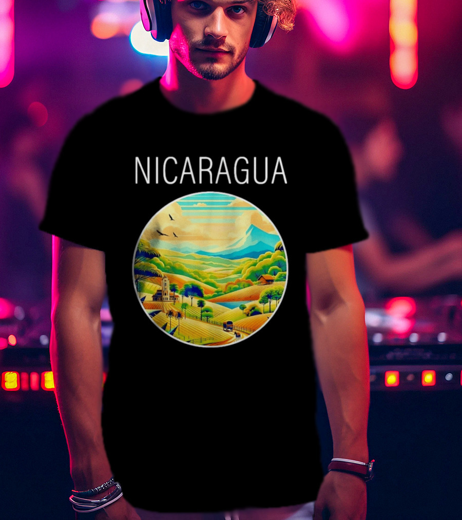 Nicaragua Scenic Landscape Central America Vibrant Mountain View T-Shirt
