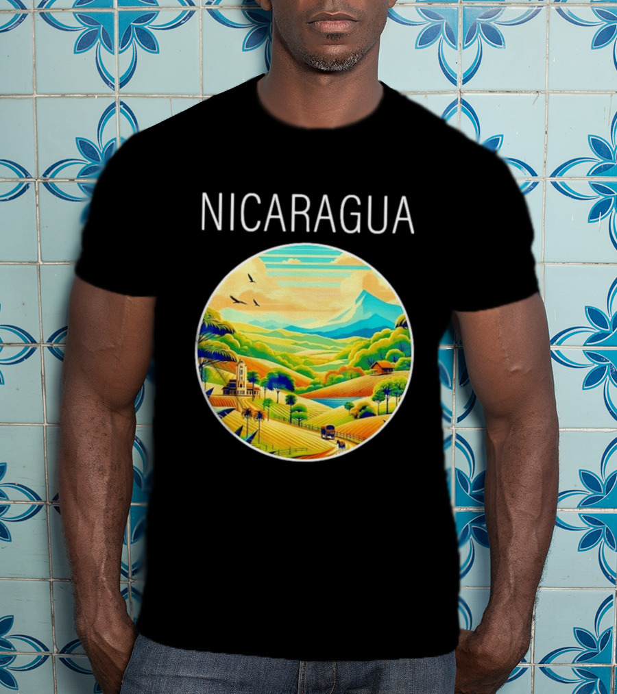Nicaragua Scenic Landscape Central America Vibrant Mountain View T-Shirt