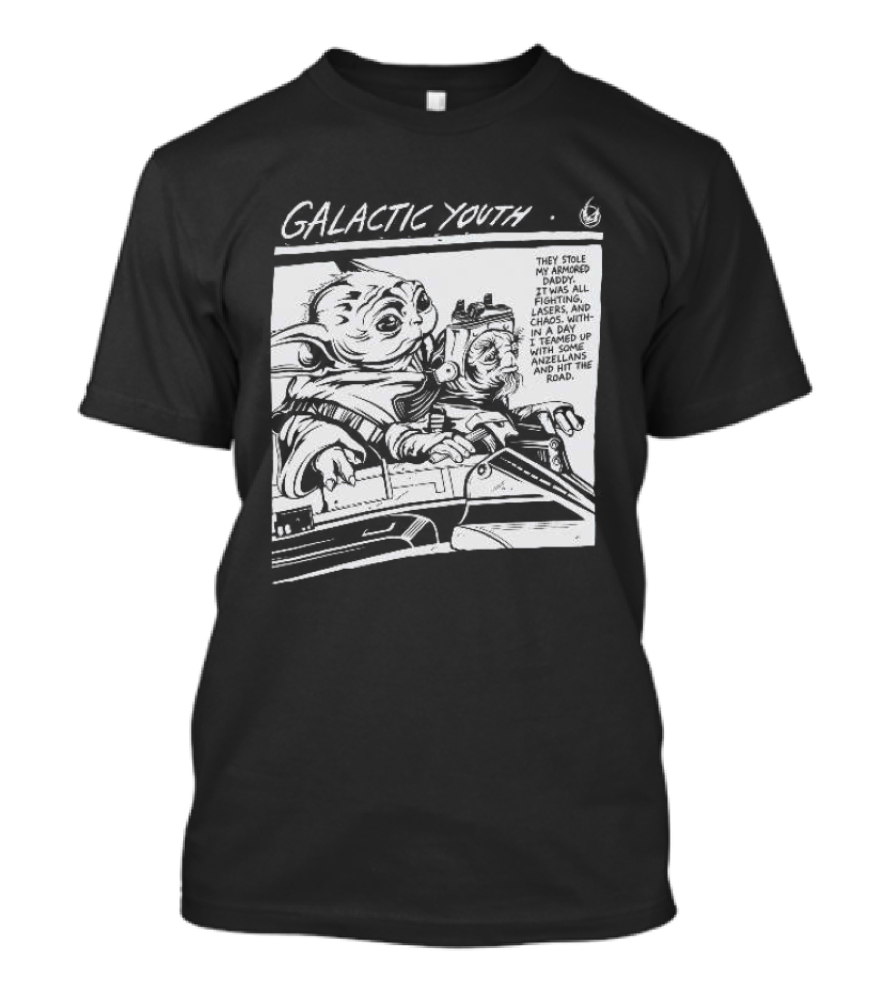 Grogu And Babu Frik Star Wars Galactic Youth They Stole My Armored Daddy T-Shirt
