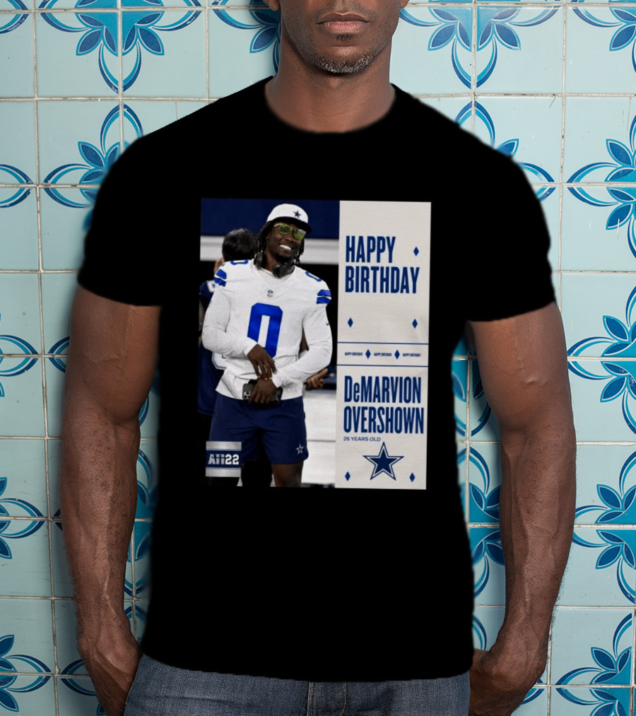 Happy Birthday DeMarvion Overshown 26 Years Old Dallas Cowboys Linebacker Celebration T-Shirt