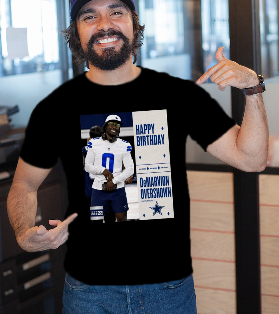 Happy Birthday DeMarvion Overshown 26 Years Old Dallas Cowboys Linebacker Celebration T-Shirt