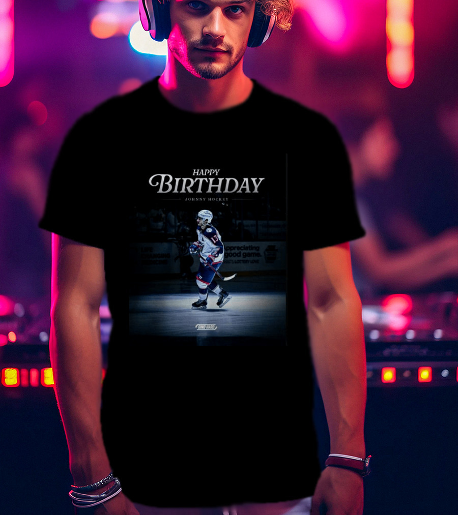 Happy Birthday Johnny Hockey NHL Player Spotlight Ice Rink Celebration T-Shirt
