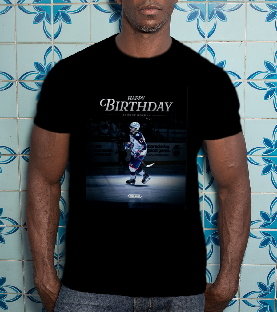 Happy Birthday Johnny Hockey NHL Player Spotlight Ice Rink Celebration T-Shirt