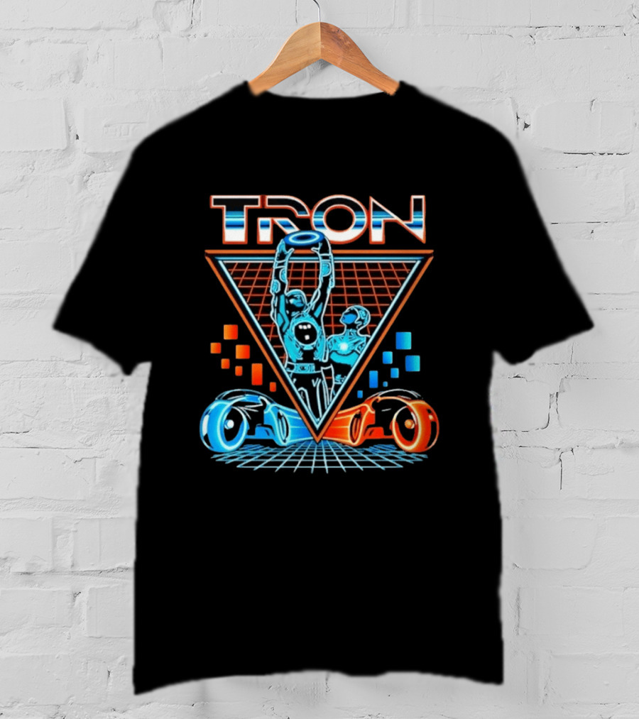 Tron Light Cycle Grid Sci Fi 80s Movie Characters And Iconic Vehicles T-Shirt