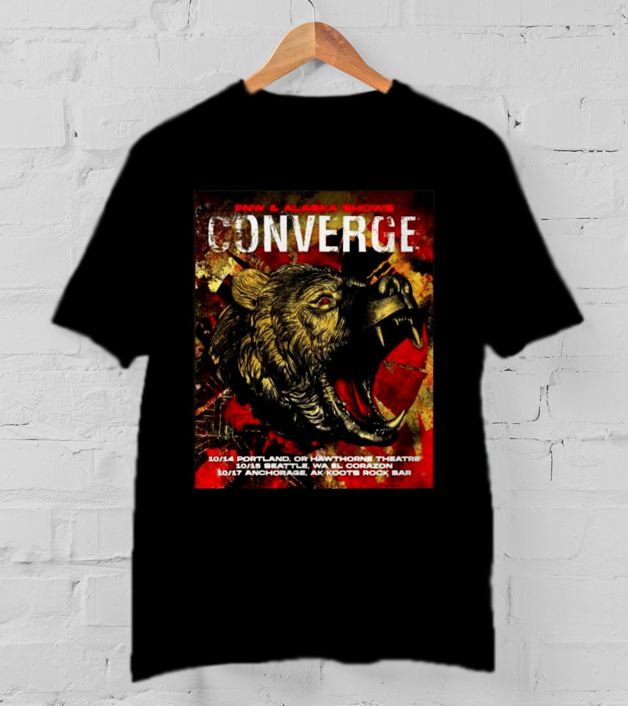 PNW Alaska Shows Converge Bear October Portland Seattle Anchorage Tour Dates T-Shirt