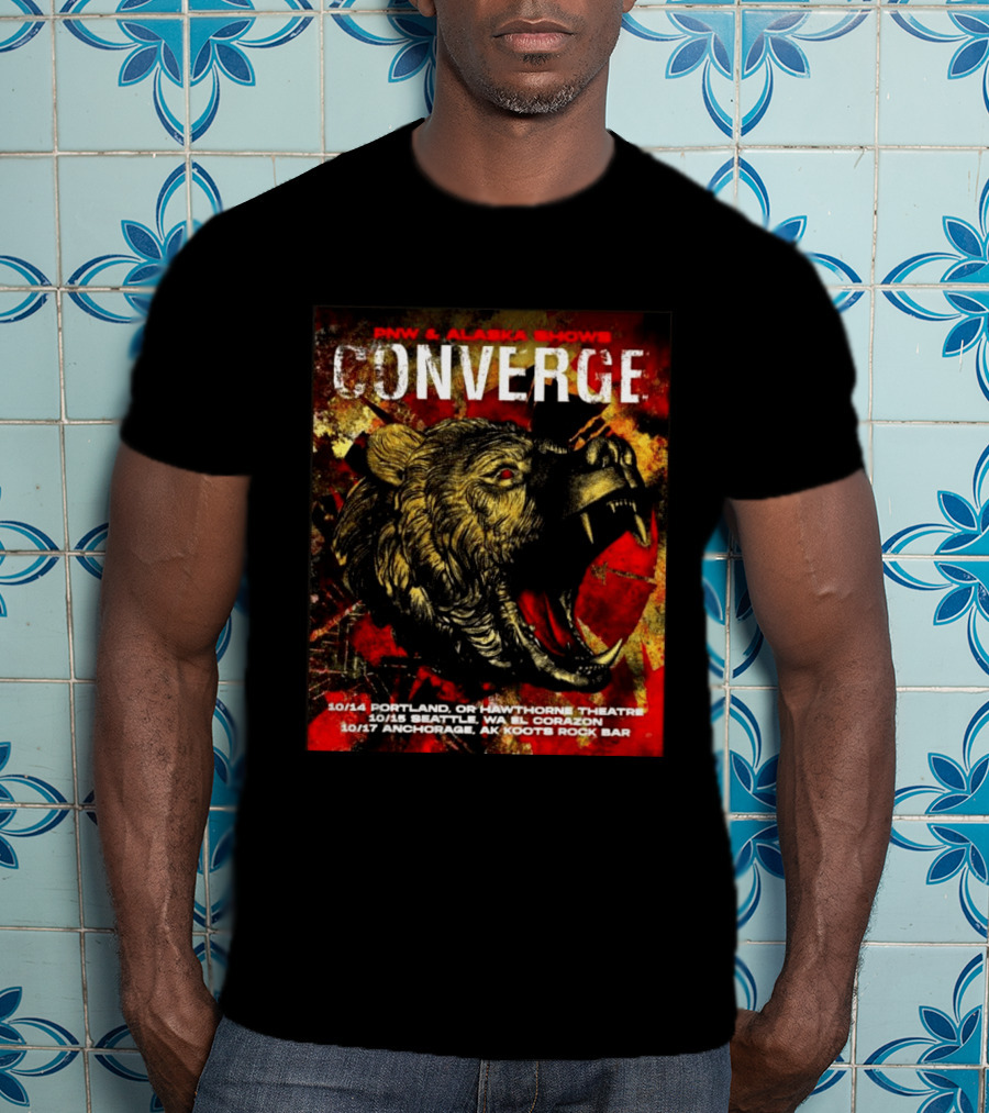 PNW Alaska Shows Converge Bear October Portland Seattle Anchorage Tour Dates T-Shirt