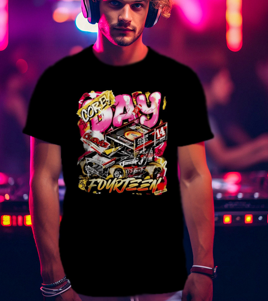 Corey Day Clovis Racing Sprint Car Number 14 Fourteen T-Shirt