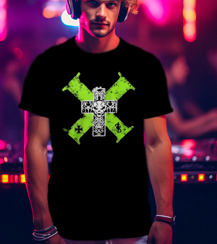 D Generation X Distressed Skull Cross DX WWE Wrestling T-Shirt