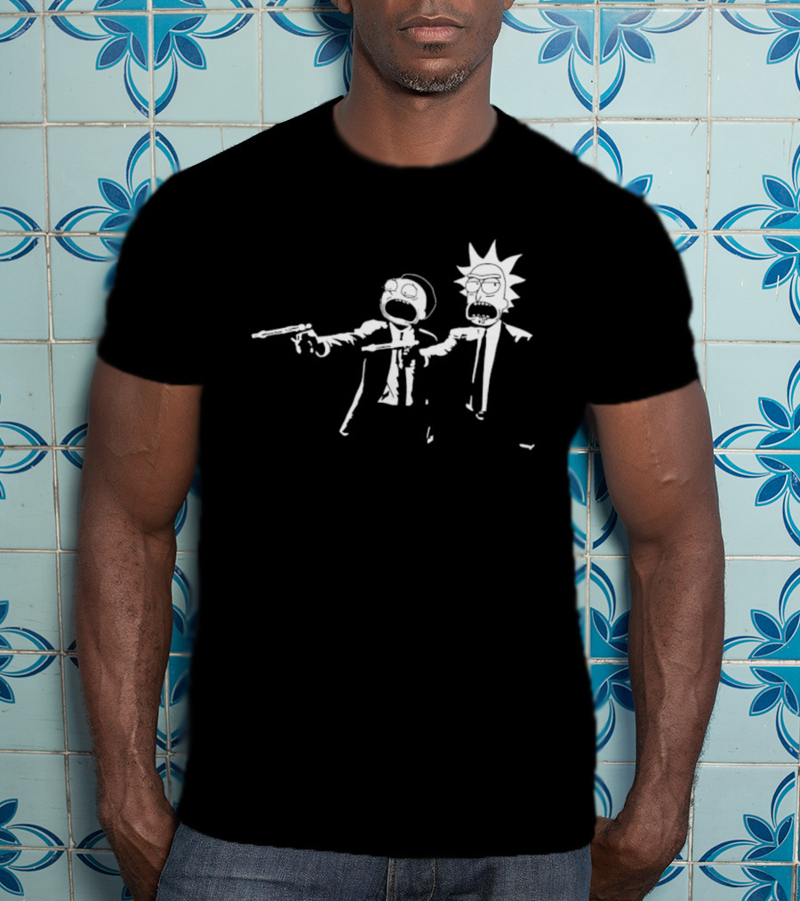 Rick And Morty Pulp Fiction Crossover Adult Swim T-Shirt