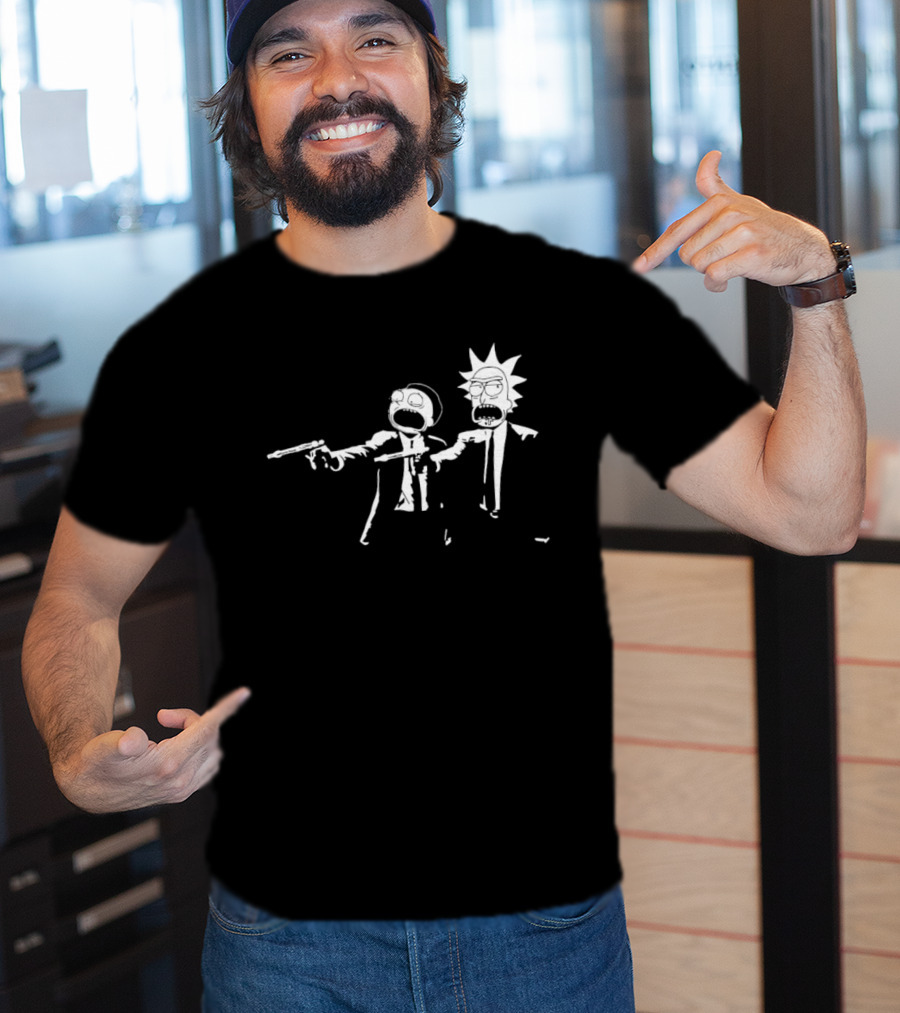 Rick And Morty Pulp Fiction Crossover Adult Swim T-Shirt