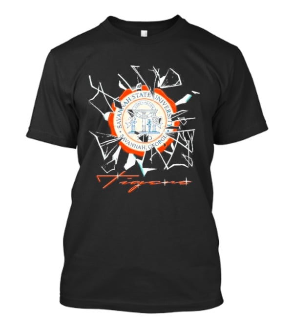 Savannah State University Seal Tigers Shattered Glass T-Shirt