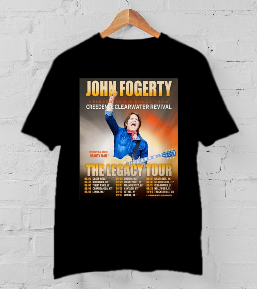John Fogerty Celebrates His Songs From Creedence Clearwater Revival The Legacy Tour With Hearty Har Dates And Locations T-Shirt