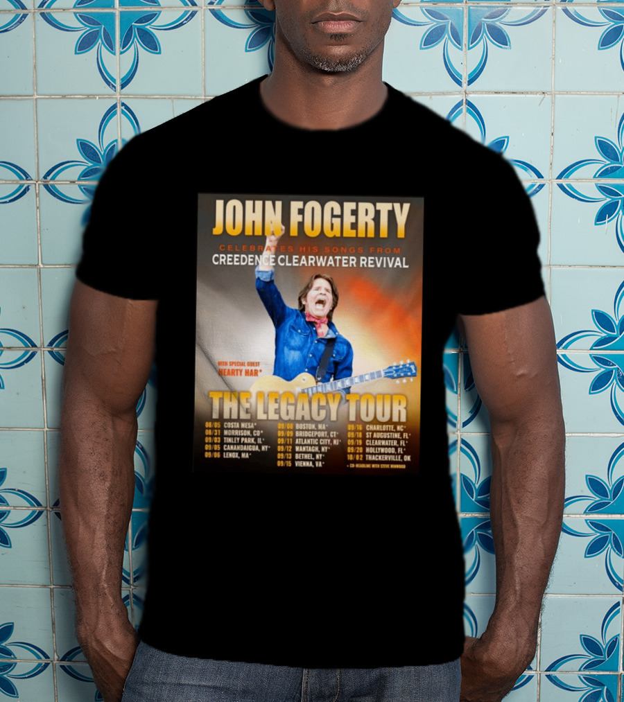 John Fogerty Celebrates His Songs From Creedence Clearwater Revival The Legacy Tour With Hearty Har Dates And Locations T-Shirt