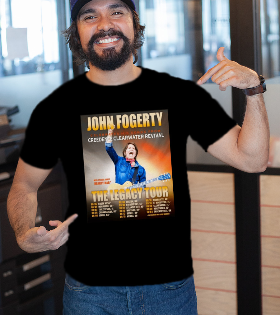 John Fogerty Celebrates His Songs From Creedence Clearwater Revival The Legacy Tour With Hearty Har Dates And Locations T-Shirt