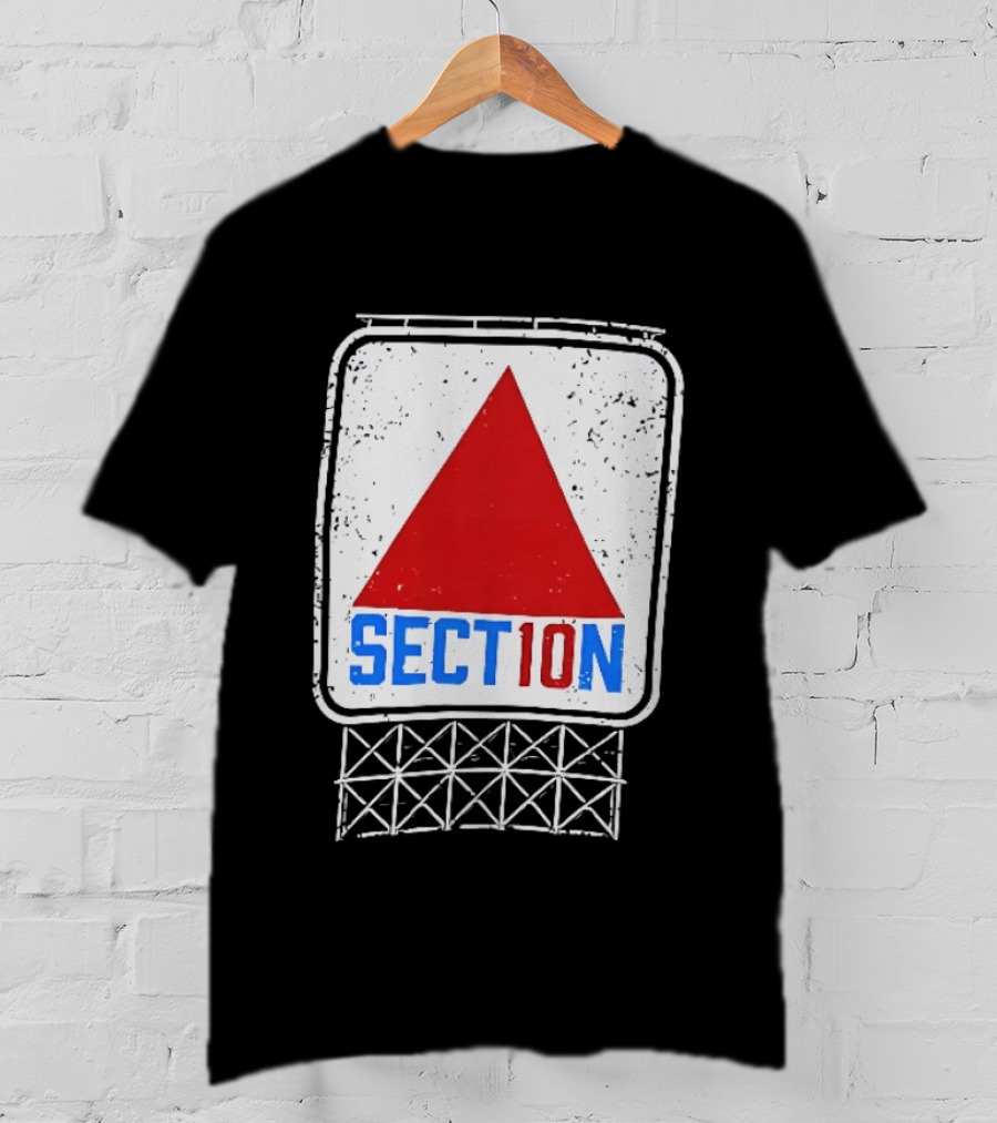 Section 10 Boston Red Sox Fenway Park Baseball Triangular Sign T-Shirt