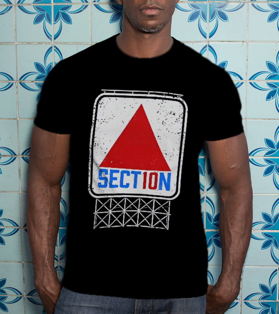 Section 10 Boston Red Sox Fenway Park Baseball Triangular Sign T-Shirt