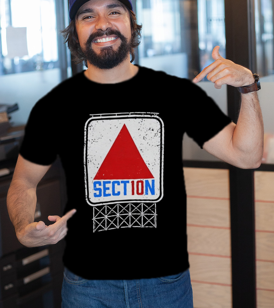Section 10 Boston Red Sox Fenway Park Baseball Triangular Sign T-Shirt