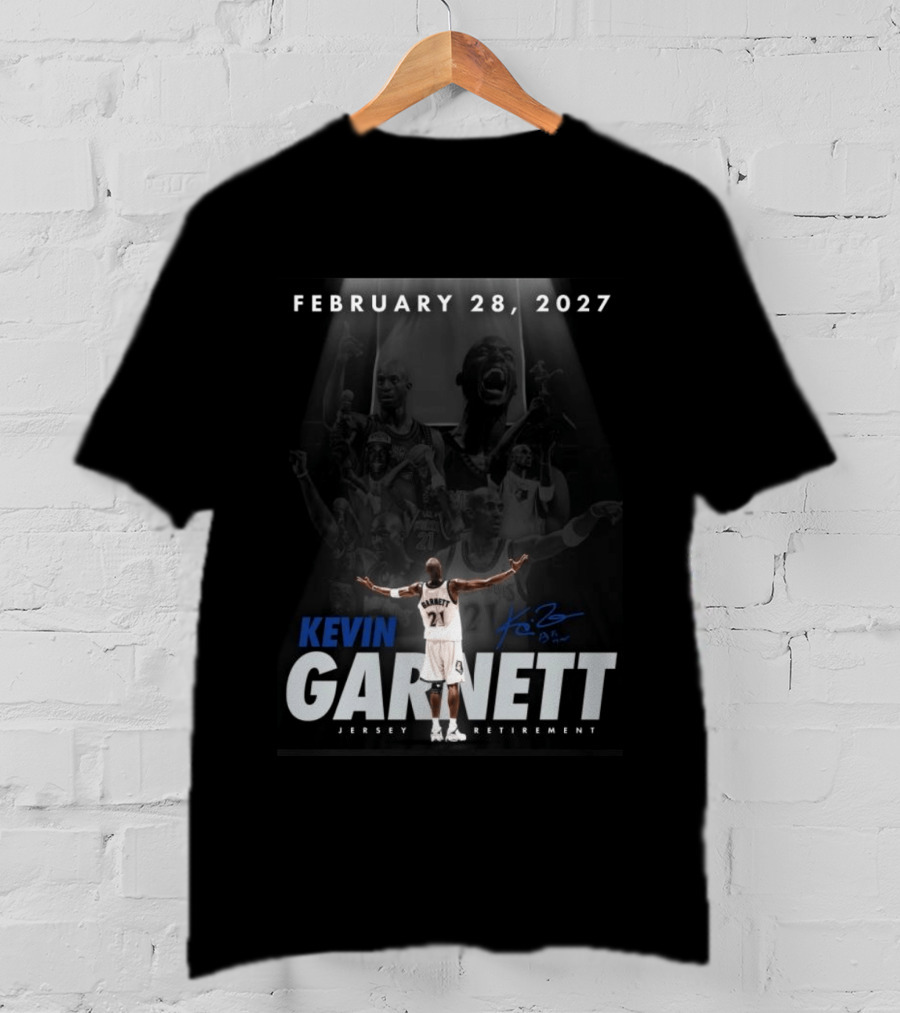 Kevin Garnett February 28 2027 Jersey Retirement T-Shirt