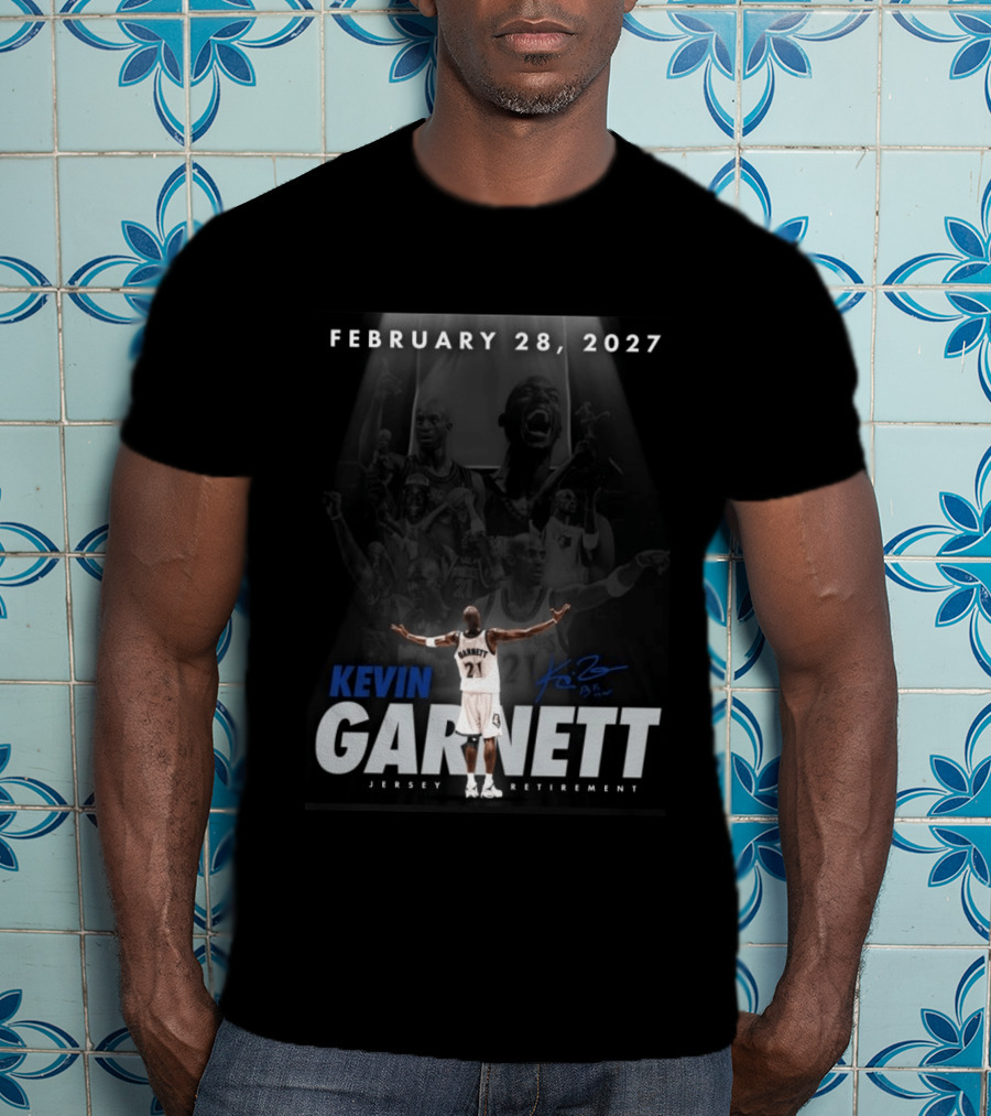 Kevin Garnett February 28 2027 Jersey Retirement T-Shirt