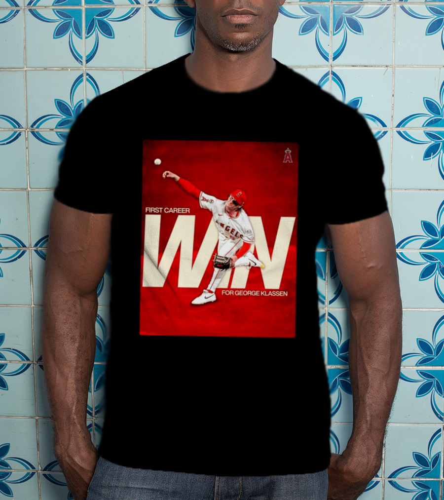Los Angeles Angels First Career Win For George Klassen Baseball T-Shirt