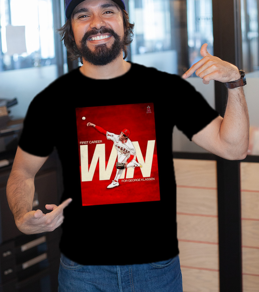 Los Angeles Angels First Career Win For George Klassen Baseball T-Shirt