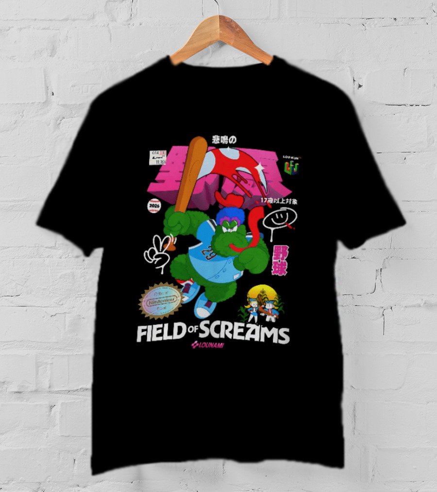 Field Of Screams Baseball 2026 Nintenlou Seal Lounami 17 T-Shirt