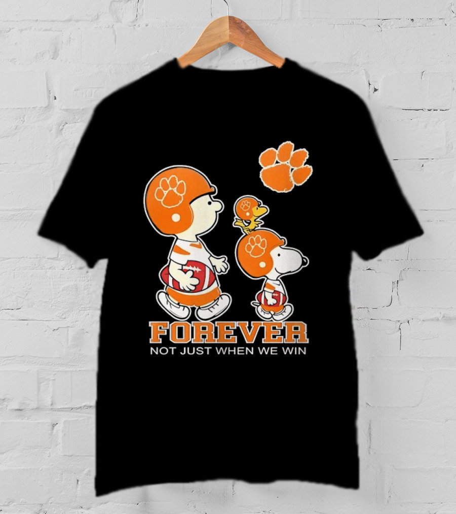 Snoopy Woodstock Charlie Brown Clemson Tigers Forever Not Just When We Win T-Shirt