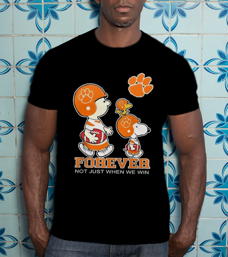 Snoopy Woodstock Charlie Brown Clemson Tigers Forever Not Just When We Win T-Shirt