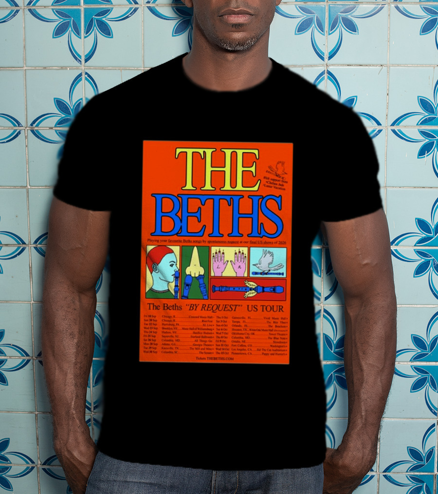 The Beths By Request US Tour 2026 Final Shows With Hands And Musical Notes T-Shirt