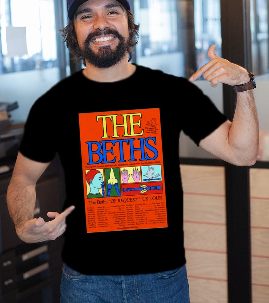 The Beths By Request US Tour 2026 Final Shows With Hands And Musical Notes T-Shirt