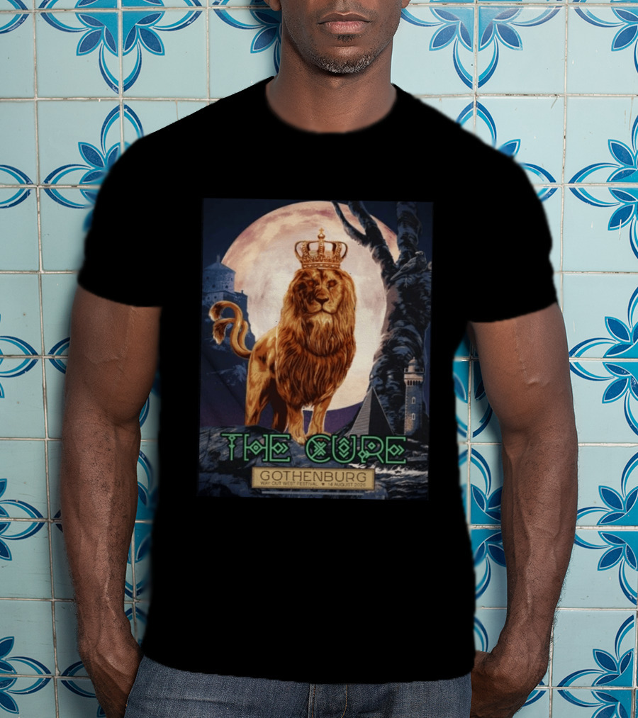 The Cure Gothenburg Way Out West Festival August 14 2026 Limited Edition Lion Crown Full Moon T-Shirt