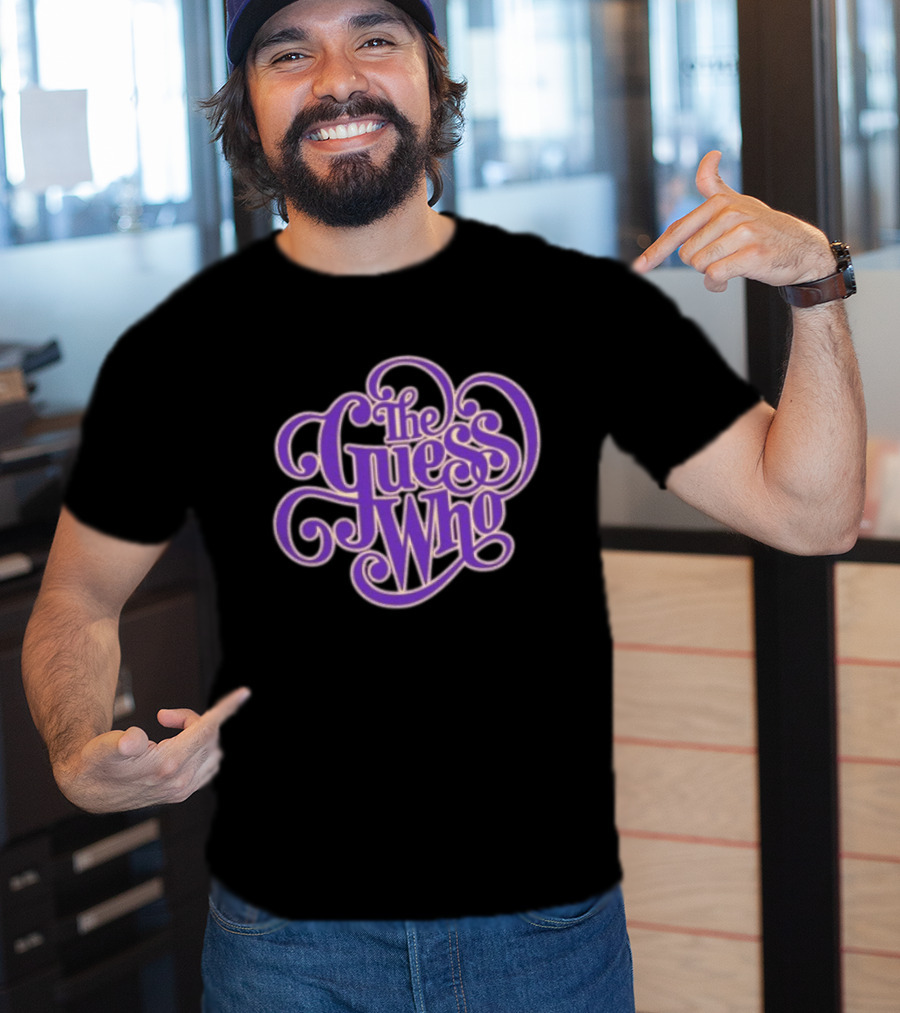 The Guess Who Store Purple Classic Curling Script T-Shirt