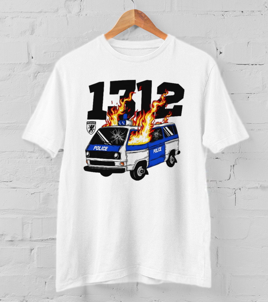 1312 Burning Police Van PGwear Anti Police T-Shirt