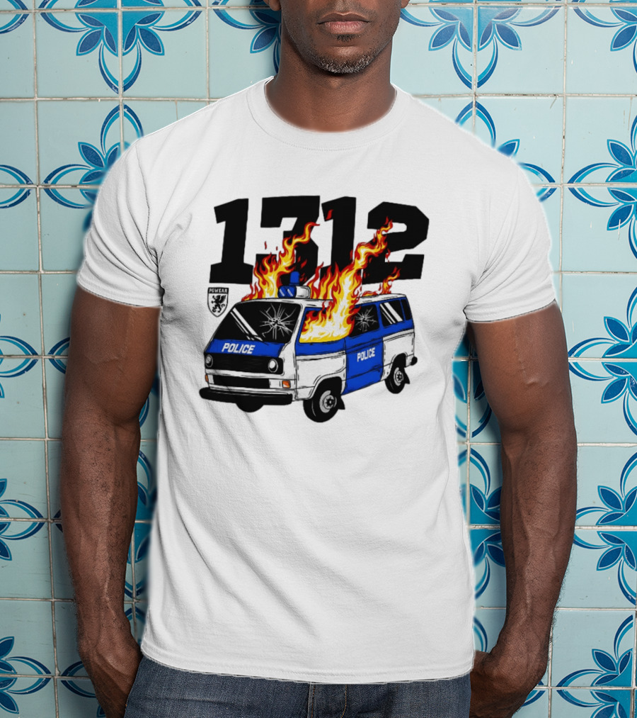 1312 Burning Police Van PGwear Anti Police T-Shirt