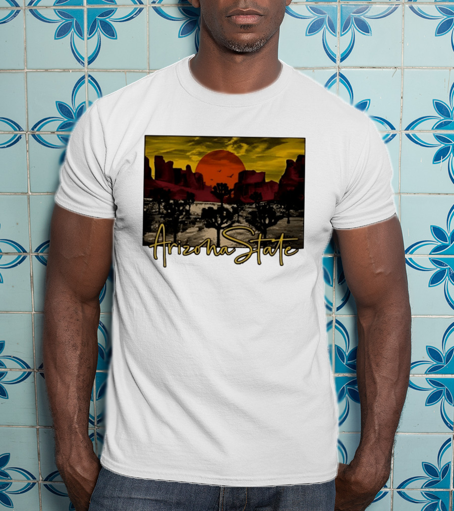 Arizona State Desert Sunset Landscape Scene T-Shirt