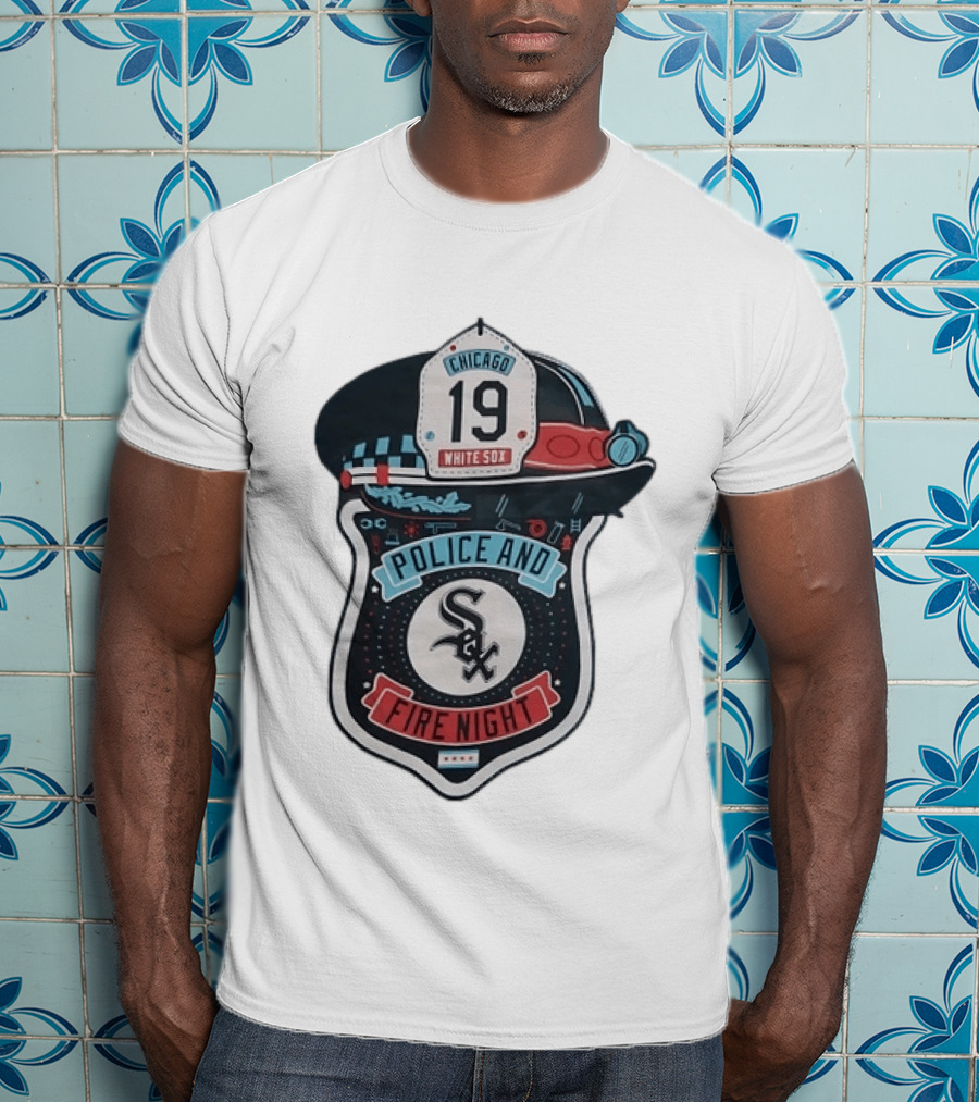 Chicago White Sox Police And Fire Night 19 Badge Hat Sox T-Shirt