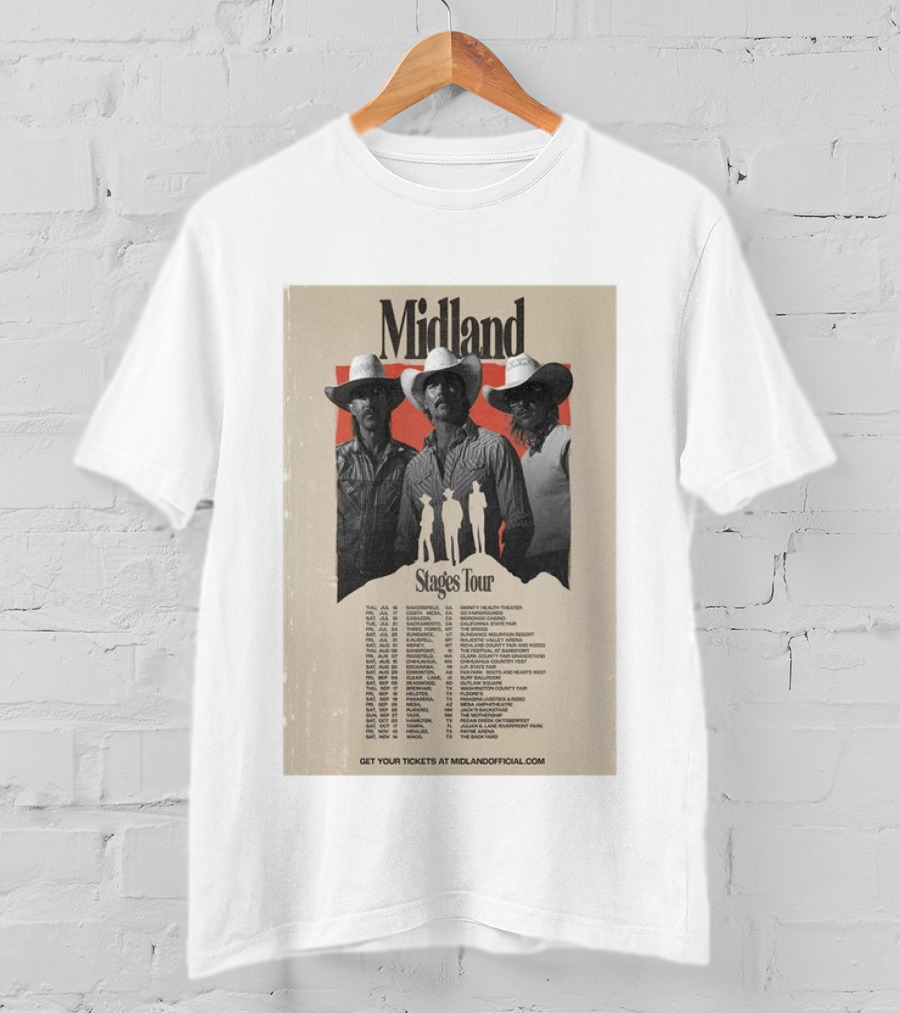 Midland Stages Tour 2026 Concert Dates And Locations T-Shirt