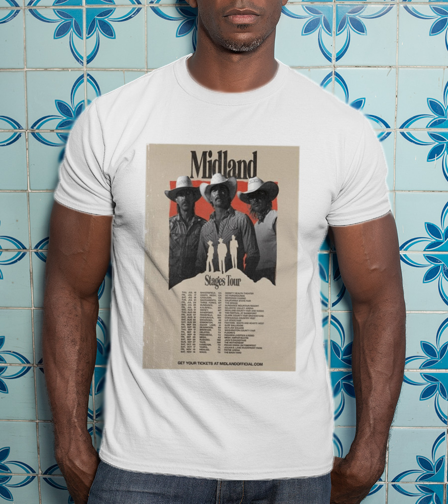 Midland Stages Tour 2026 Concert Dates And Locations T-Shirt